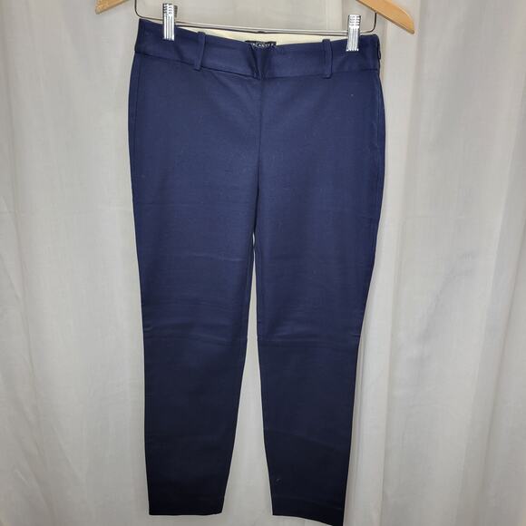 J. Crew Mercantile Women's Navy Flat Front Cropped Chino, 0, NWT - Picture 1 of 10